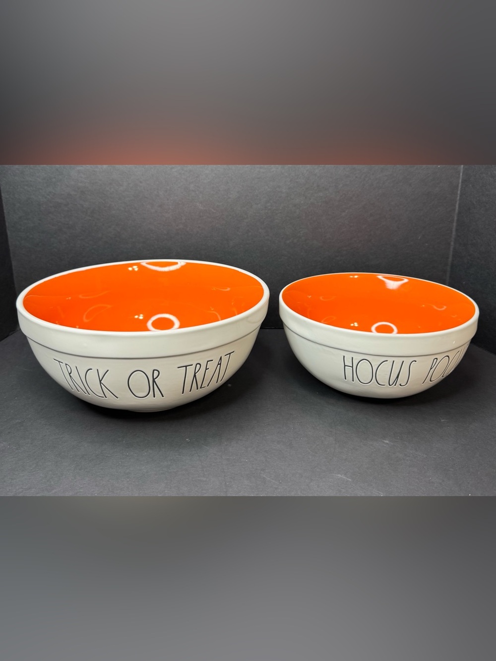Rae Dunn HOCUS POCUS & TRICK OR TREAT Bowls set, lot of 2